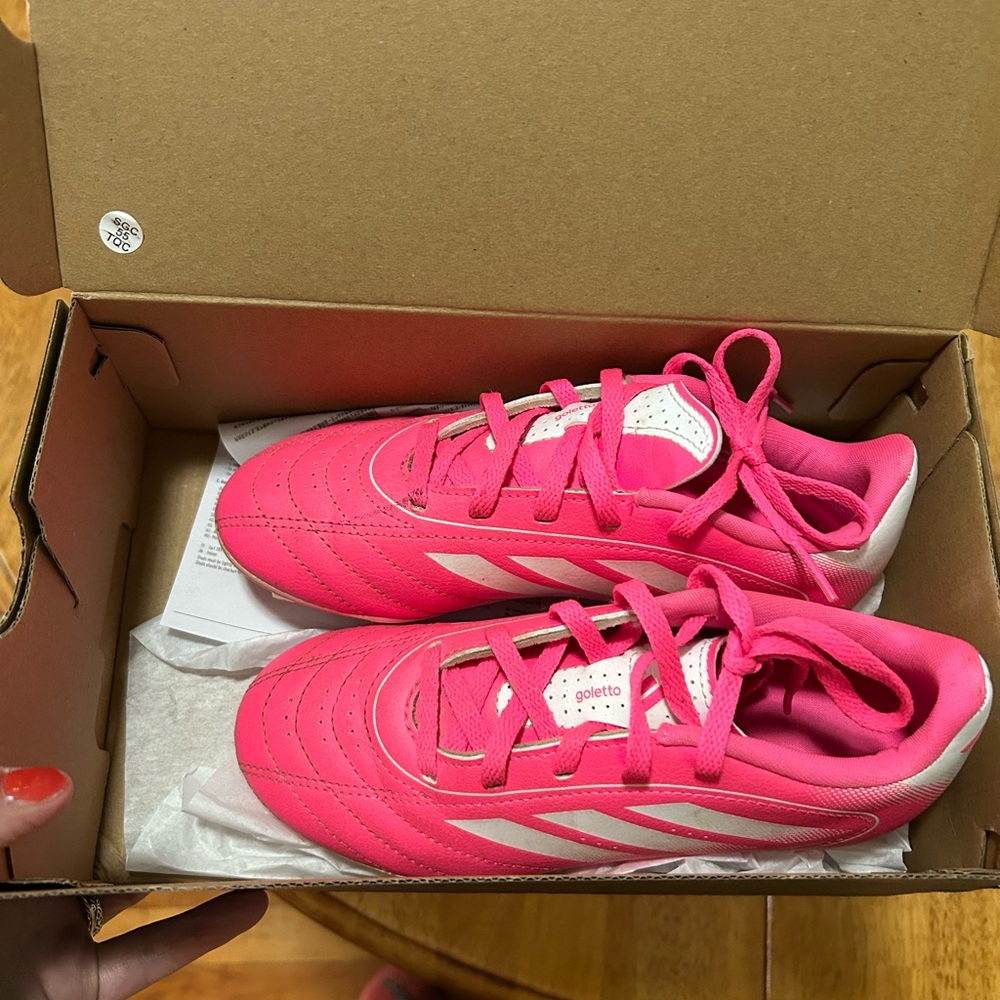 Adidas Goletto IX Youth Pink Cleats size 2
